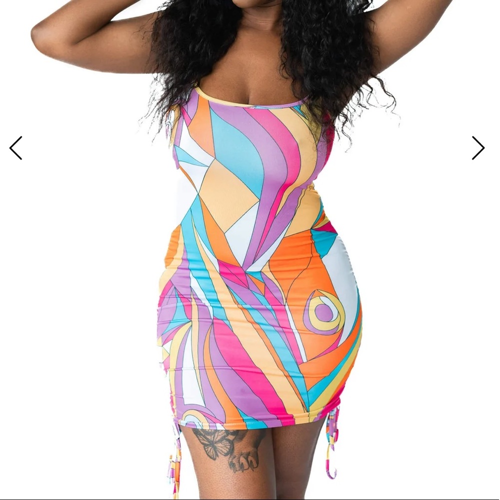 Colorful Stretchy Summer Dress